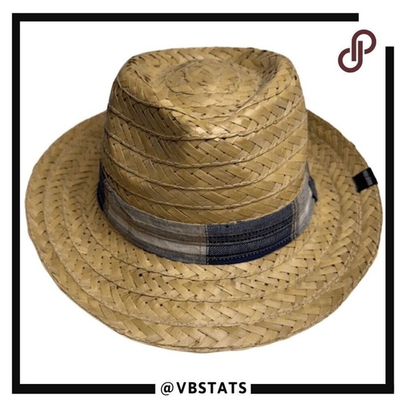 Peter Grimm Other - Peter Grimm Men's Straw‎ Fedora with Patchwork Band Natural Straw OS